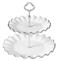 2-Tier Platter With Gold & Silver Edges