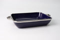 Sweet Home Rectangular Ceramic Baking Dish with Gold & Silver Edges