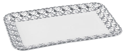 Luxury Serving Platter Rectangle With Heart Shaped Border