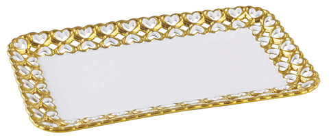 Luxury Serving Platter Rectangle With Heart Shaped Border