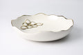 White With Gold Edges Ceramic Flower Deep Plate