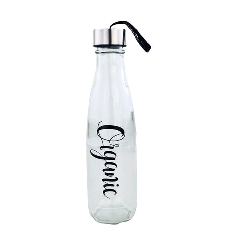 Glass Water Bottle H2O With Strap 580Ml