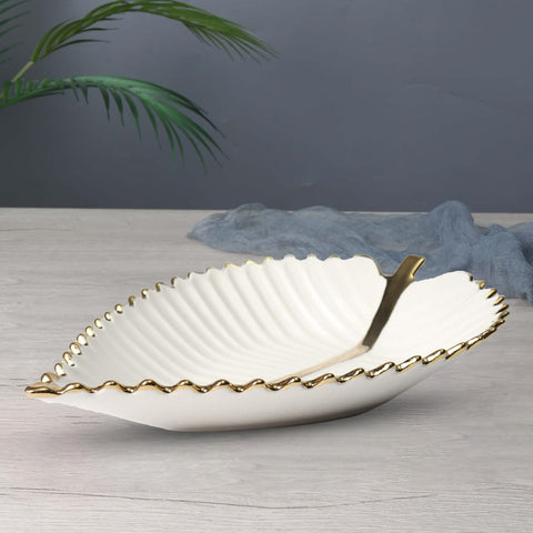 Elegant  Porcelain Leaf Platter Dish