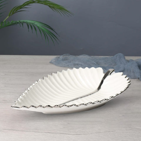 Elegant  Porcelain Leaf Platter Dish