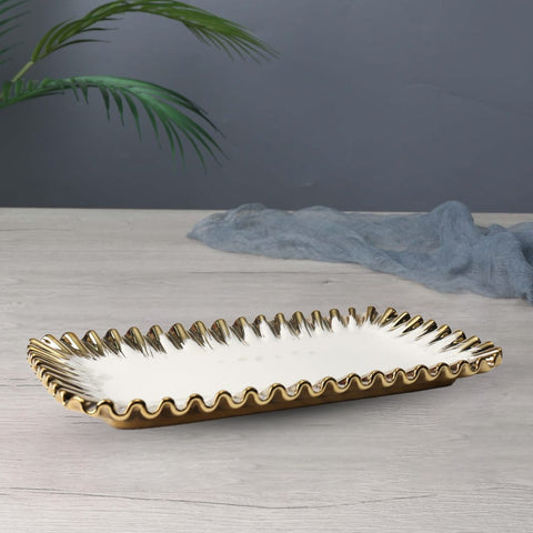 Rectangular Platter With Curved Edges