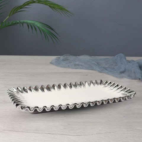 Rectangular Platter With Curved Edges