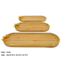 Oval Wooden Tray - Set Of 3