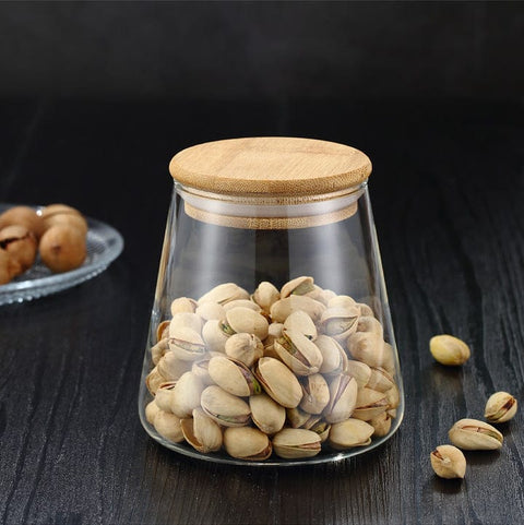 Glass Jar Set With Bamboo Lid - Set of 3