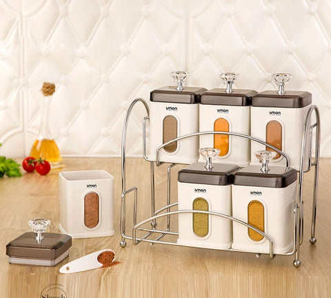 Canister Set Of 6 Square Spices