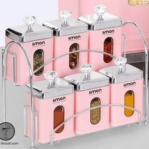 Canister Set Of 6 Square Spices