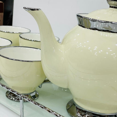 Classic Porcelain Tea Set - 9 Pcs