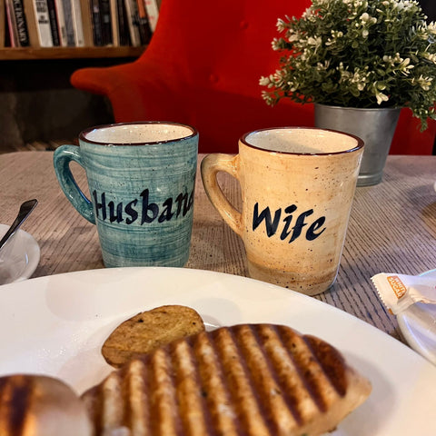 Husband Wife Couple Mugs - Handmade Pottery