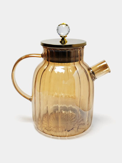 Gold Patterned Borosilicate Teapot Set