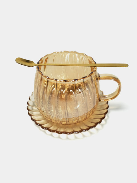 Gold Patterned Borosilicate Teapot Set