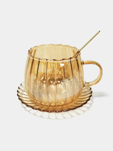 Gold Patterned Borosilicate Teapot Set