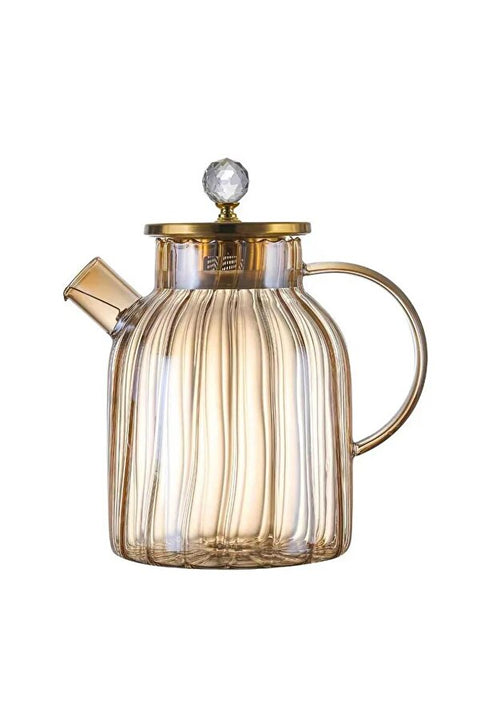 Gold Patterned Borosilicate Teapot Set
