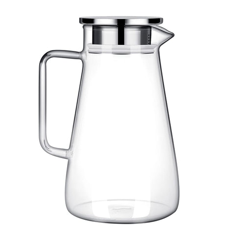 Water Jug Juice Pitcher Glass with Stainless Steel Lid