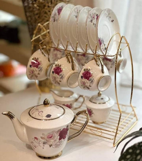 Rose Design Tea and Coffee Set