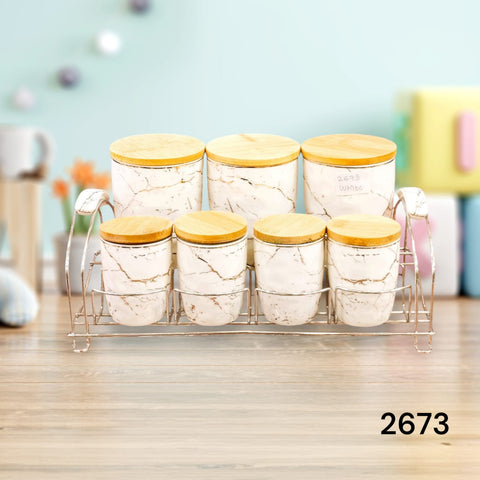 Marble Pattern Canister Set - 7pcs