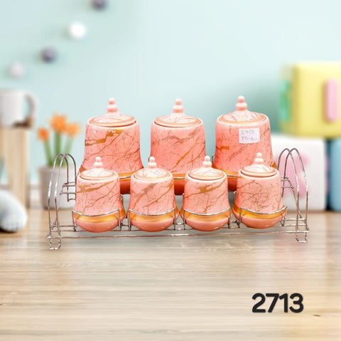 Unique Marble Pattern Canister Set -7pcs