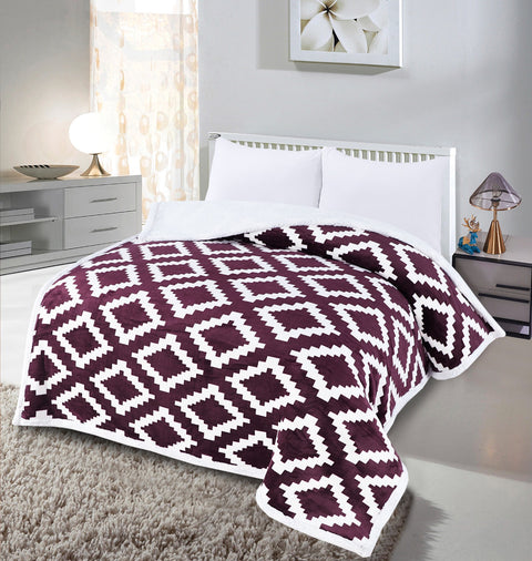 Super Soft Light Weight Double Bed Warm Sherpa Blanket - King Size