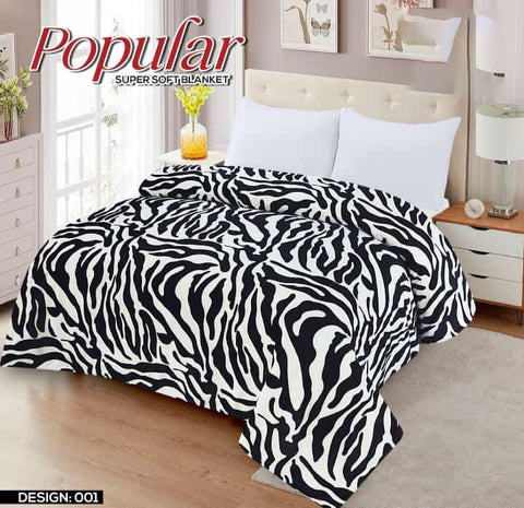 Zebra Pattern Safari Flannel Fleece Blankets - King Size