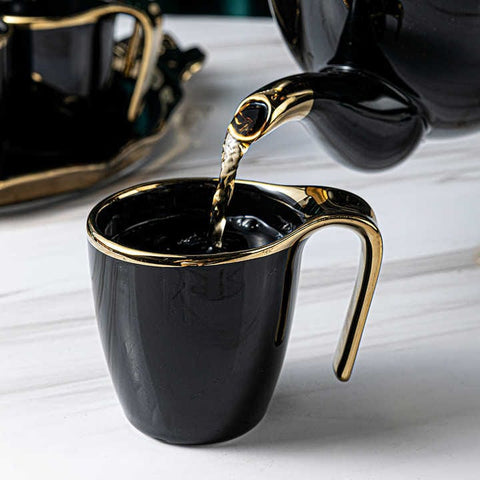 British Style Luxury Porcelain Tea Set With Tray