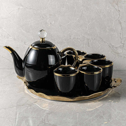 British Style Luxury Porcelain Tea Set With Tray