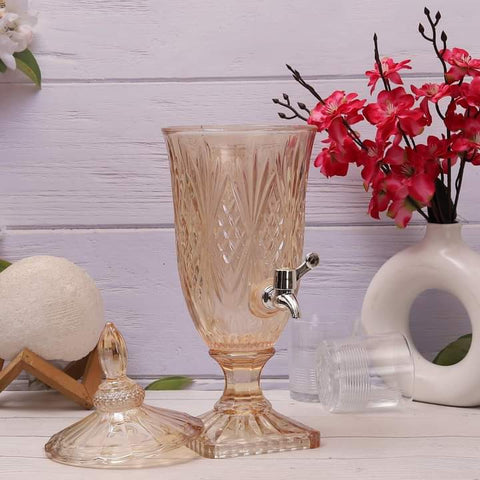 Glass Beverage Drink Dispenser with Stainless Steel Spigot