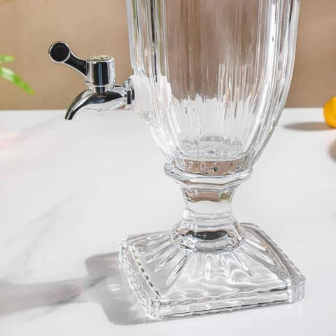 Textured Glass Beverage Dispenser with Tap - 5 L