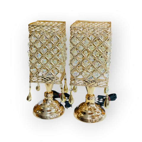 Fancy Side Table Full Size Golden Lamps