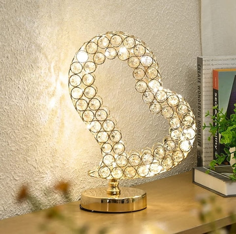 High-Class Heart Shaped Crystal Table Lamp