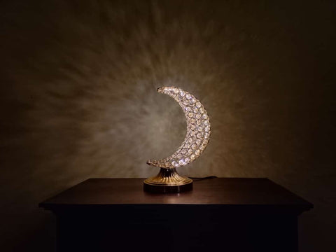 Moon Shape Creative Crystal Table Lamp
