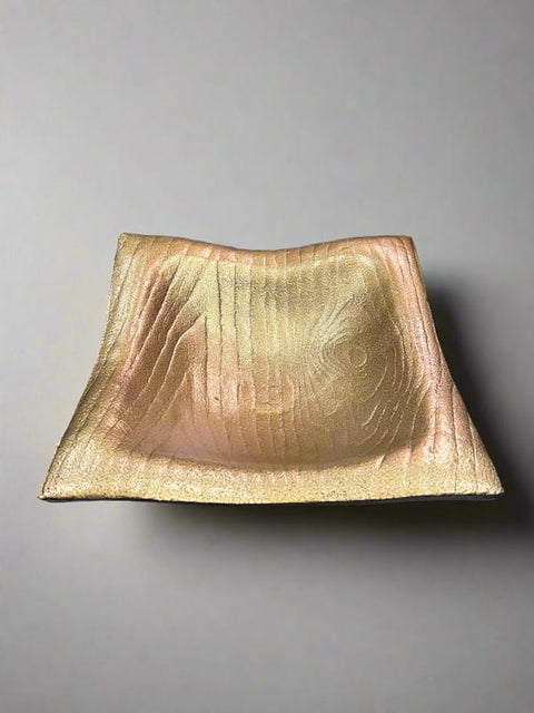 Gold Tone Square Shape Antique Decorative Platter