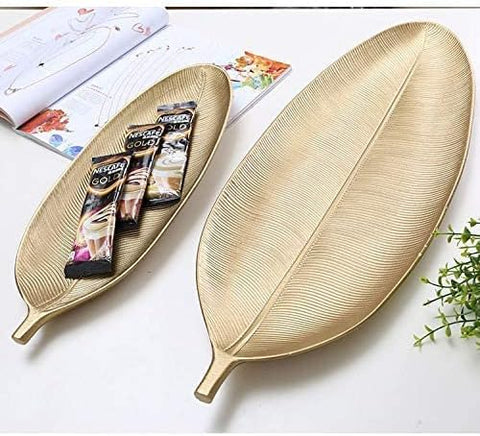 Leaf Shape Metal Fruit/Dessert Serving Tray