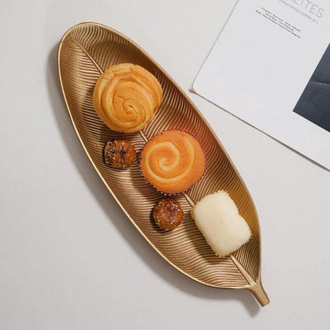 Leaf Shape Metal Fruit/Dessert Serving Tray