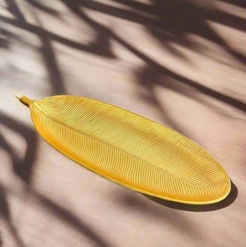 Leaf Shape Metal Fruit/Dessert Serving Tray