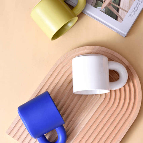 Creative Kitchen Crooked Handle Ceramic Coffee Mug