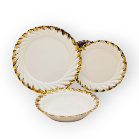 Curves Edges Ceramic plates Set of 18pcs