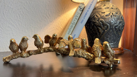 Golden Sparrows For Table Decor