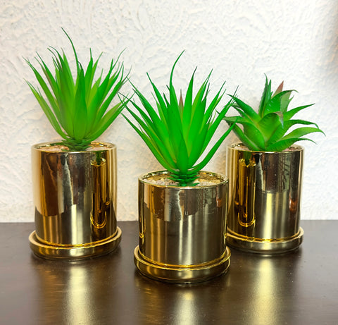 Golden Ceramic Planter Pots