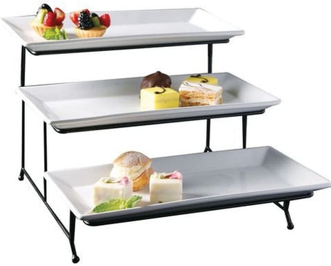 3 Tier Rectangular Serving Platter, Cake Tray Stand - Needs Store