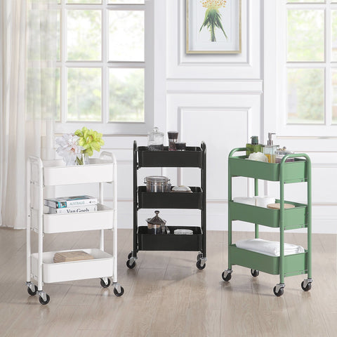 3-Tier Rolling Utility Storage Cart - White - Needs Store