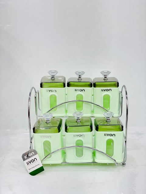 Canister Set Of 6 Square Spices