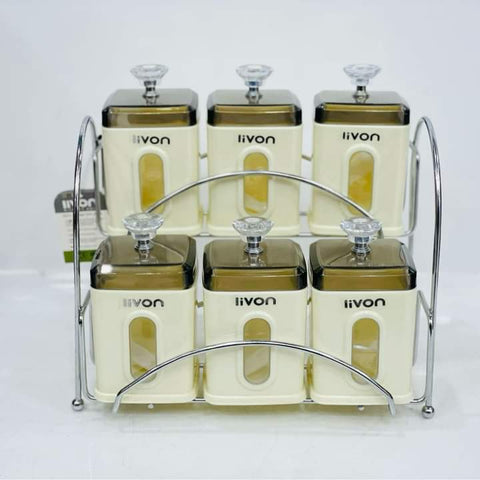 Canister Set Of 6 Square Spices