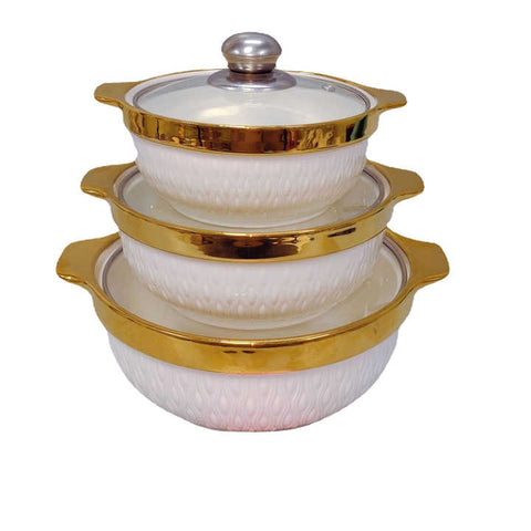 3pcs Ceramic Porcelain Casserole Dish With Lid