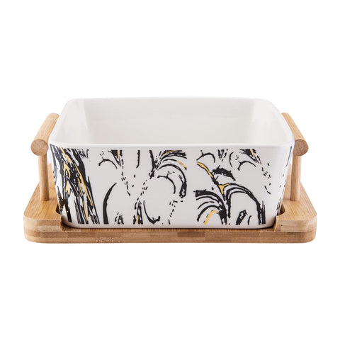Creative Fruit/Salad Bowl or Snack Plate With Wooden Stand