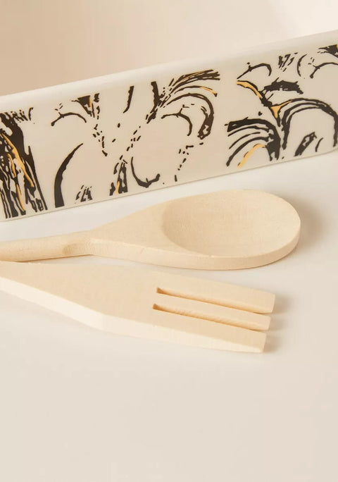 Creative Fruit/Salad Bowl or Snack Plate With Wooden Stand