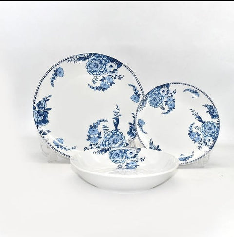 Floral Pattern Plates Set of 18