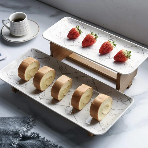 Two Tier Serving Tray Stand